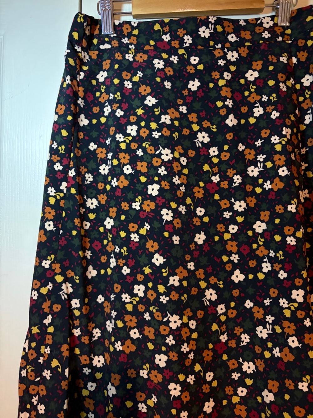 Elodie Black Maxi Skirt with Multicolor Ditsy Floral Print - Picture 2 of 3